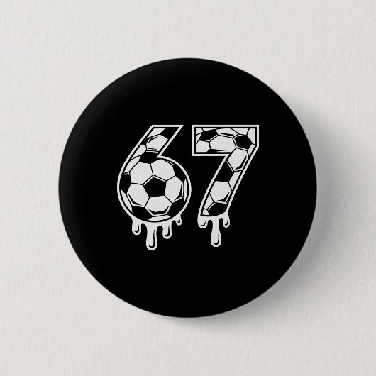 67 Ijs Drip Voetbal Gen Alpha Six Seven Meme  Ronde Button 5,7 Cm (Voorkant)