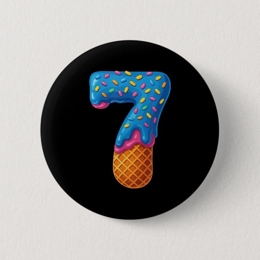 67 ijs-dripmeme grappig zes zeven Gen-alpha C Ronde Button 5,7 Cm (Voorkant)