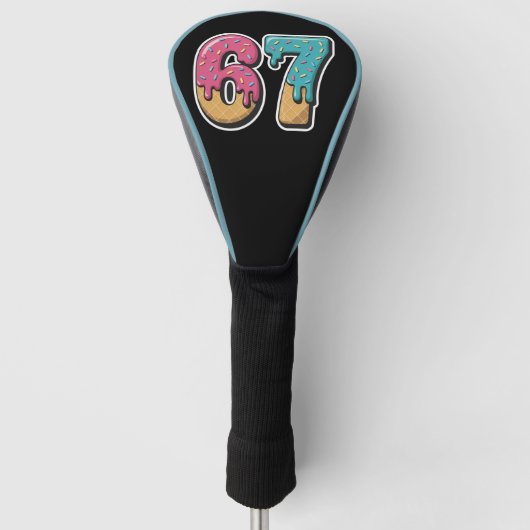 67 ijs-dripmeme grappig zes zeven Gen Alpha Golfheadcover (Voorkant)