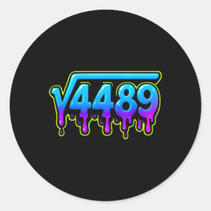 67 Ijs Meme Vierkantswortel 4489 Slang Wiskundeler Ronde Sticker