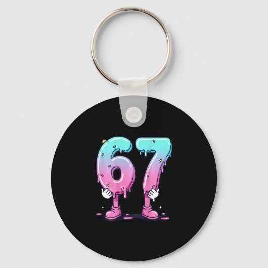 67 IJsdrip (ck) Zes Zeven Meme Voor Gen Alph Sleutelhanger (Voorkant)