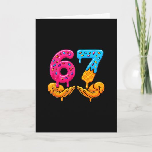67 IJsdrip Grappig 6 7 Zes Zeven Gen Alpha Me Kaart (Voorkant)
