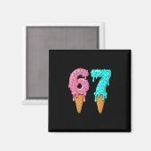 67 IJsdrip Meme Grappig Zes Zeven Gen Alpha S Magneet (Voorkant / Achterkant)