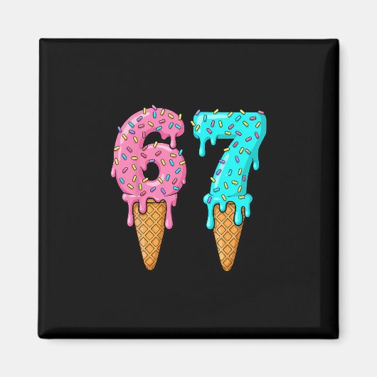 67 IJsdrip Meme Grappig Zes Zeven Gen Alpha S Magneet (Voorkant)