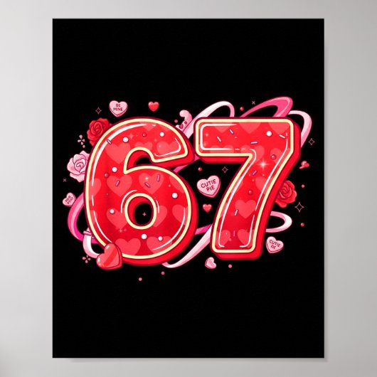 67 IJsdrip Meme Grappig Zes Zeven Valentijn D Poster (Voorkant)