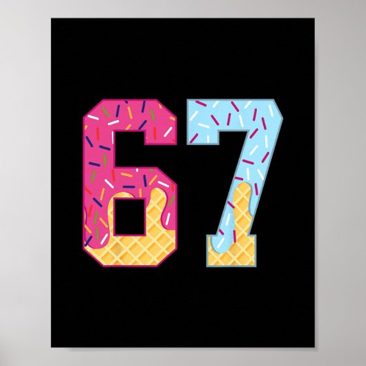 67 IJsdrip Meme Zes Zeven Gen Alpha Slaang 1 Poster (Voorkant)