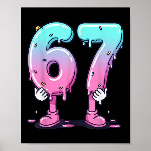 67 IJsdrip (voor) Six Seven Meme Voor Gen A Poster (Voorkant)