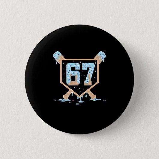 67 Ijsdruppel Bysebyll Meme Grappig Zes Zeven Ge Ronde Button 5,7 Cm (Voorkant)