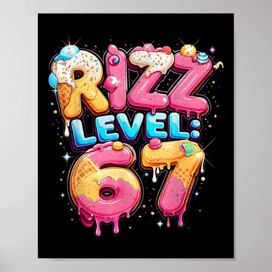 67 Ijsdruppel Cool Meme Zes Zeven Gen Alpha Sl Poster (Voorkant)