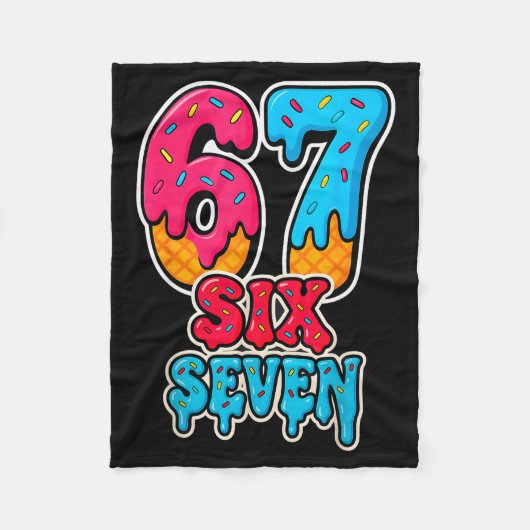 67 IJsdruppel Grappig Zes Zeven Gen Alpha Meme S Fleece Deken (Voorkant)