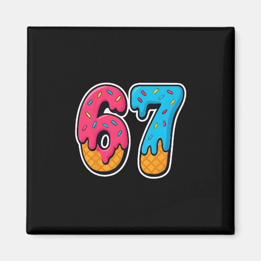 67 Ijsdruppel Grappig Zes Zeven Gen Alpha Meme S Magneet (Voorkant)