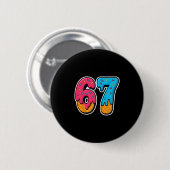 67 IJsdruppel Grappig Zes Zeven Gen Alpha Meme S Ronde Button 5,7 Cm (Voorkant /achterkant)