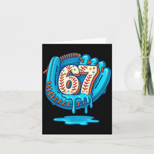 67 IJsdruppel Grappig Zes Zeven Honkbal  Kaart (Voorkant)