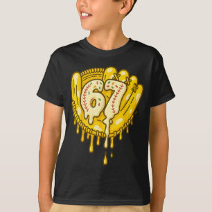 67 Ijsdruppel Grappig Zes Zeven Honkbal T-shirt