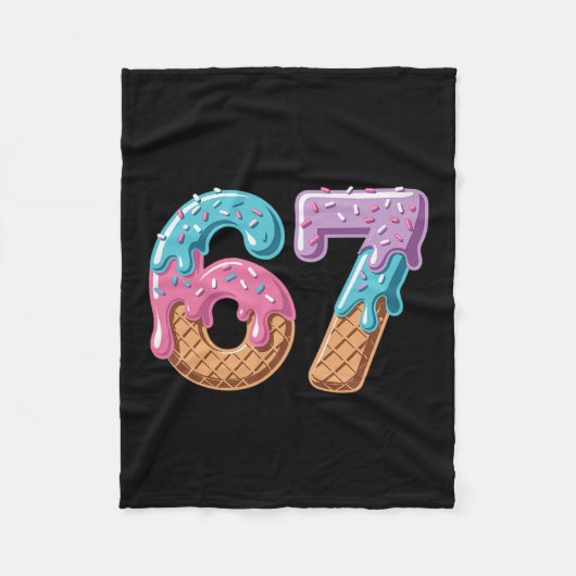 67 IJsdruppel Grappig Zes Zeven Meme Nummer 6 En Fleece Deken (Voorkant)