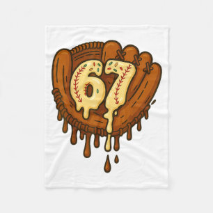 67 Ijsdruppel Grappige Zes Zeven Honkbal Fleece Deken
