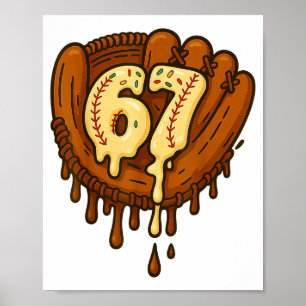 67 Ijsdruppel Grappige Zes Zeven Honkbal Poster