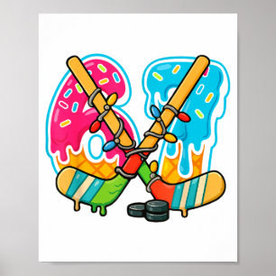 67 IJsdruppel Hockey Kerst Licht Poster