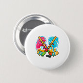 67 IJsdruppel Hockey Kerst Licht Ronde Button 5,7 Cm (Voorkant /achterkant)