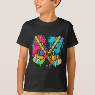 67 IJsdruppel Hockey Kerst Licht  T-shirt
