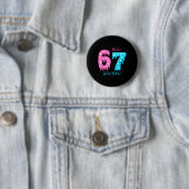 67 Ijsdruppel Meme 6 7 Halloween Kostuum Koppel Ronde Button 5,7 Cm (In situ)