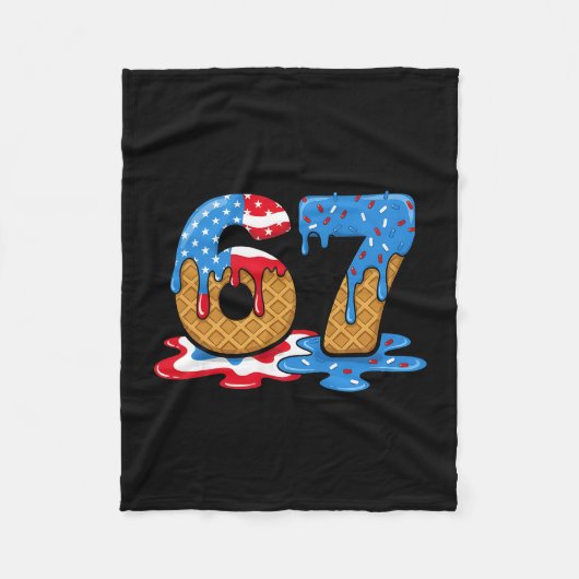 67 IJsdruppel Meme Funny Six Seven Gen Alpha S Fleece Deken (Voorkant)