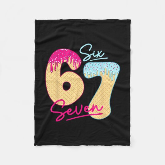 67 Ijsdruppel Meme Funny Six Seven Gen Alpha S Fleece Deken (Voorkant)