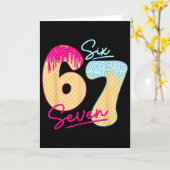 67 IJsdruppel Meme Funny Six Seven Gen Alpha S Kaart (Gele Bloem)