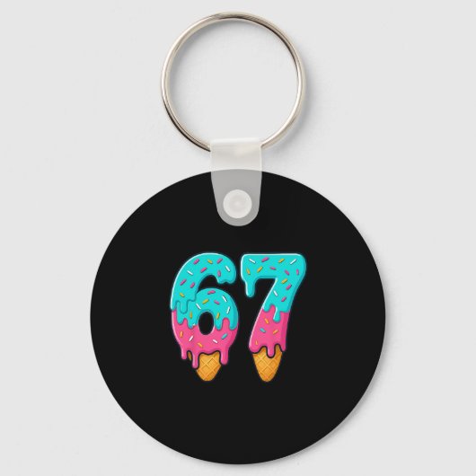 67 IJsdruppel Meme Funny Six Seven Gen Alpha S Sleutelhanger (Voorkant)