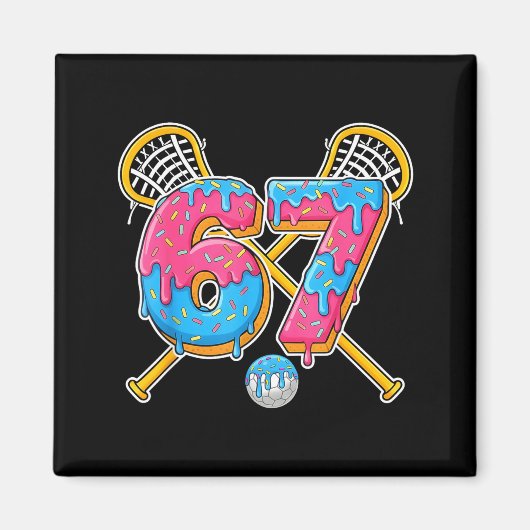 67 IJsdruppel Meme Gen Alpha Jargon Lacrosse Sr Magneet (Voorkant)
