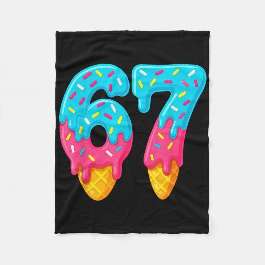 67 IJsdruppel Meme Grappig Zes Zeven Gen Alpha S Fleece Deken (Voorkant)
