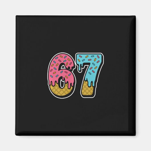 67 ijsdruppel meme grappig zes zeven Gen Alpha S Magneet (Voorkant)
