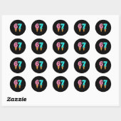 67 IJsdruppel Meme Grappig Zes Zeven Gen Alpha S Ronde Sticker (Vel)