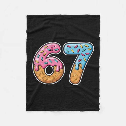 67 Ijsdruppel Meme Leuk Zes Zeven Gen Alpha S Fleece Deken (Voorkant)