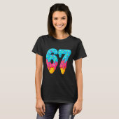 67 IJsdruppel Meme Leuk Zes Zeven Gen Alpha S T-shirt (Voorkant volledig)