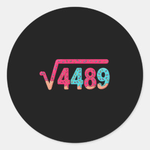 67 Ijsdruppel Meme Vierkantswortel 4489 Informele Ronde Sticker