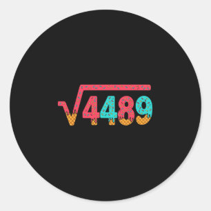67 IJsdruppel Meme Vierkantswortel 4489 Informele Ronde Sticker