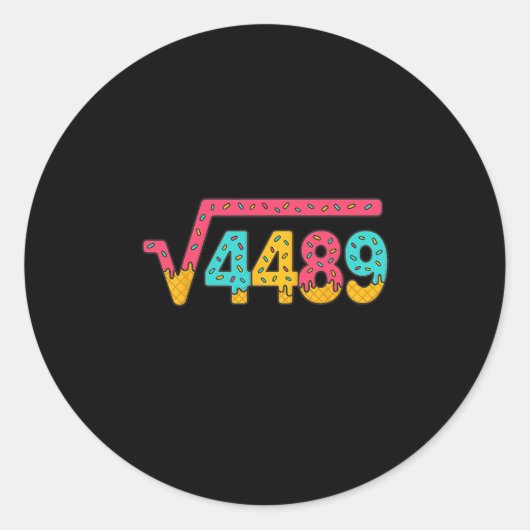 67 Ijsdruppel Meme Vierkantswortel 4489 Slaangtaal Ronde Sticker (Voorkant)
