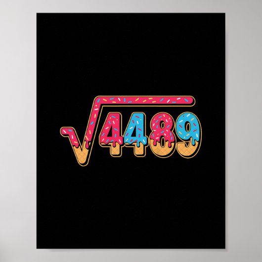 67 IJsdruppel Meme Wiskundedocent School Vierkant Poster (Voorkant)