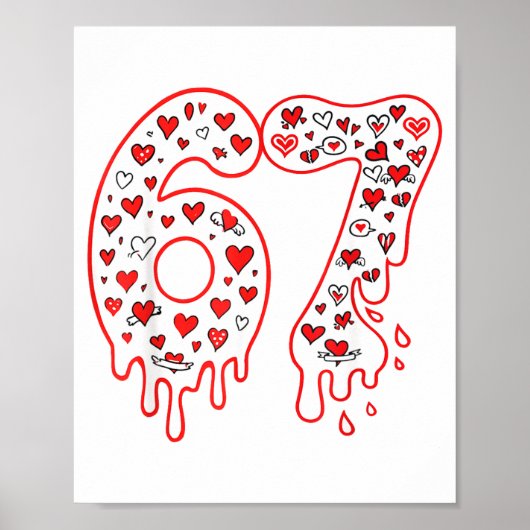67 IJsdruppel Meme Zes Zeven Gen Alpha Valenti Poster (Voorkant)