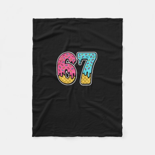 67 Ijsdruppel Meme Zes Zeven Grappige Gen Alpha D Fleece Deken (Voorkant)