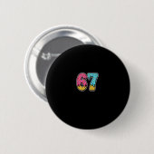 67 Ijsdruppel Meme Zes Zeven Grappige Gen Alpha D Ronde Button 5,7 Cm (Voorkant /achterkant)