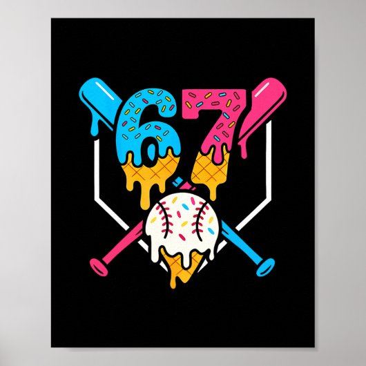 67 Ijsdruppel Verkoop Meme Zes Zeven Gen Alpha Sl Poster (Voorkant)