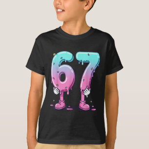 67 IJsdruppel (voorzijde) Six Seven Meme voor Gen T-shirt