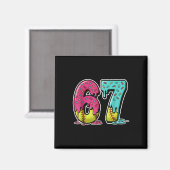 67 Ijsje Drip Softbal Gen Alpha Jargon Zes Zeven Magneet (Voorkant / Achterkant)