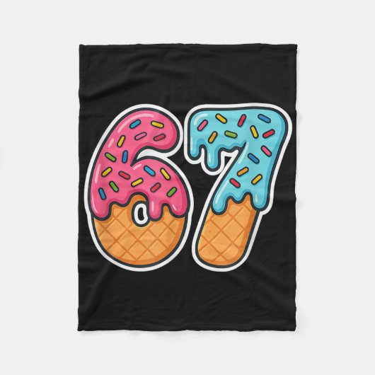 67 Ijsje Meme Drip Zes Zeven Slang Gen Alpha  Fleece Deken (Voorkant)