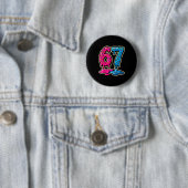 67 Ijsje Meme Zes Zeven Ronde Button 5,7 Cm (In situ)