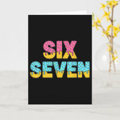 67 IJsmelk druip meme grappig zes zeven Gen Alpha Kaart (Gele Bloem)