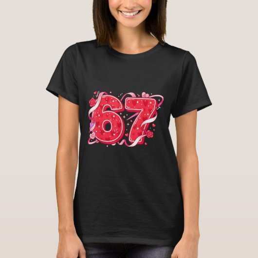 67 IJsmemorable druppel meme grappig zes zeven Val T-shirt (Voorkant)