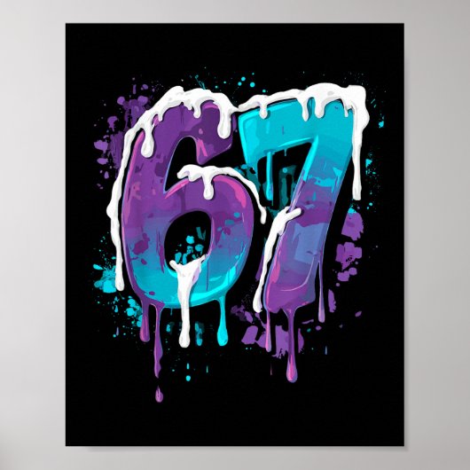 67 IJsmuts Meme Grappig Zes Zeven Gen Alpha S Poster (Voorkant)